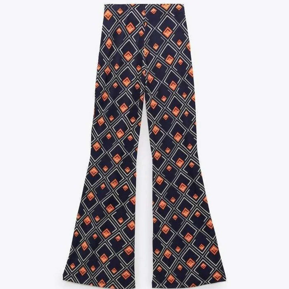 Zara Geometric Diamond Print Tunic 2 Pc Pants Set